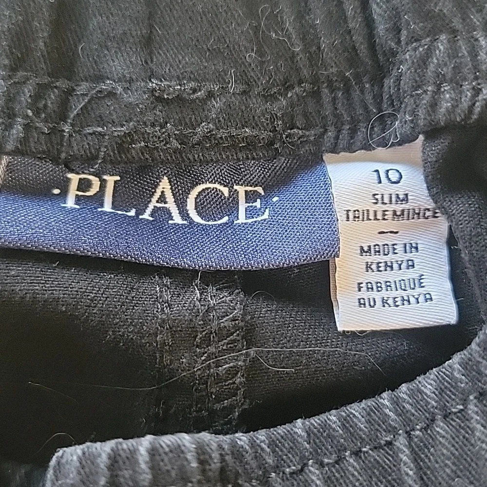 THE CHILDREN'S PLACE Black‎ Pull On Elastic Waist Cargo Pocket Casual Play Pants